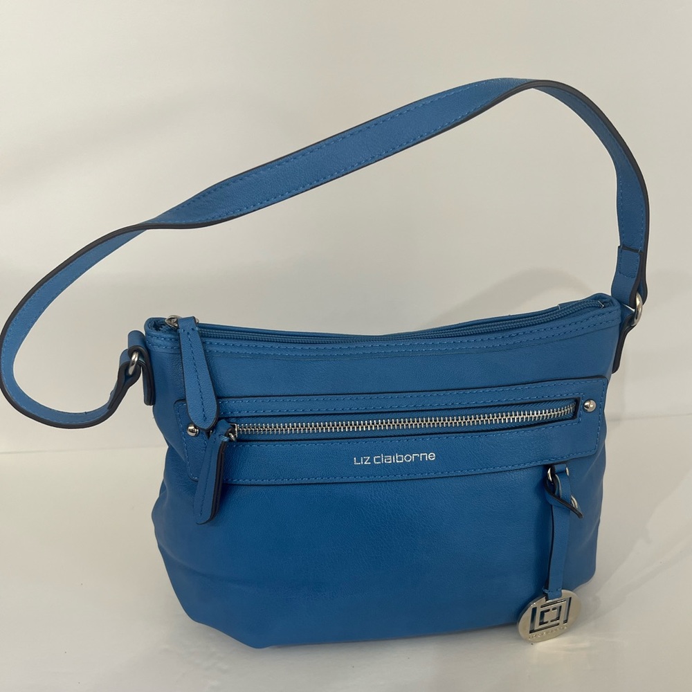LIZ CLAIBORNE COBALT BLUE SHOULDER BAG 13”x8”